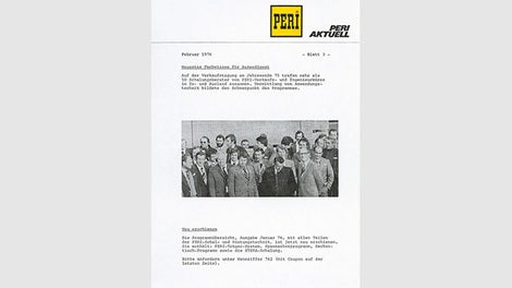 <p>In February 1976, the first issue of the "PERI Aktuell" customer magazine is published.</p><br/>