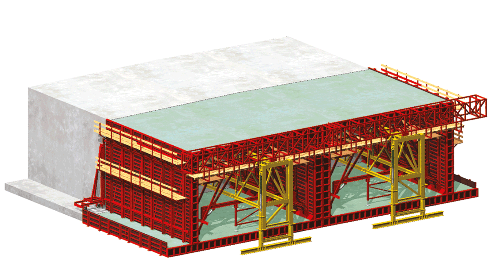 Diagram of tunnel in monolithic open method – Variante 1